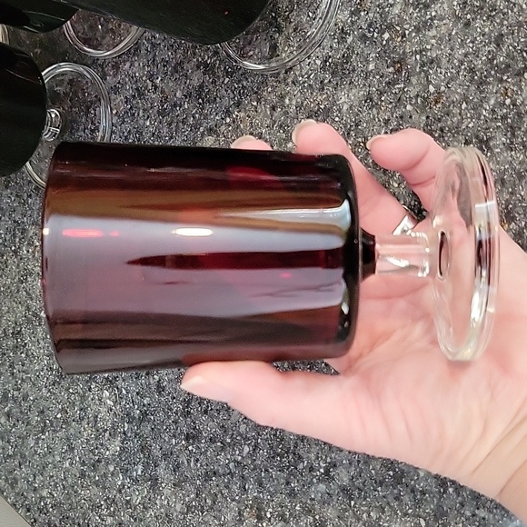 Red vintage Luminarc glassware bundle stamped France, 6 large, 6 small - Picture 4 of 9